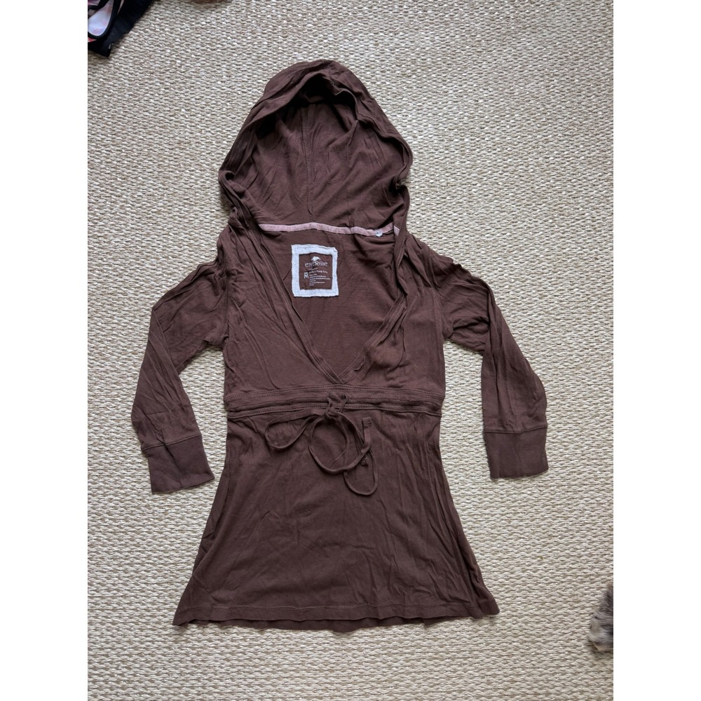 Energie Womens Brown Empire Waist Top Long Sleeve V-Neck vintage Y2K baby doll M